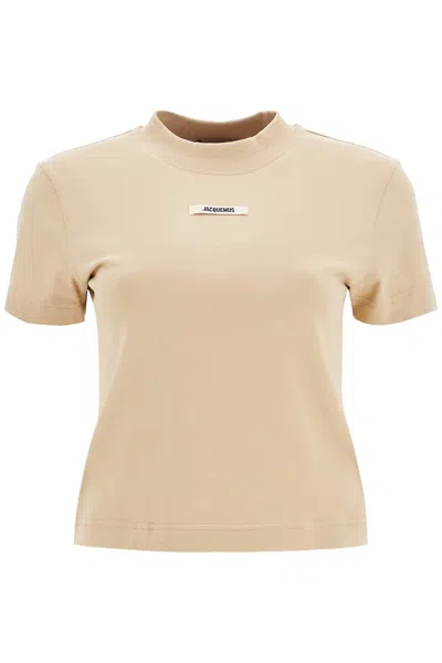 Jacquemus The Gros Grain T-shirt With In Beige