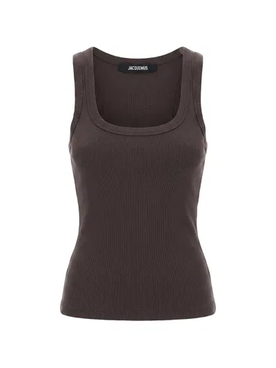 Jacquemus The Gros Grain Tank Top In Brown