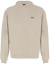 Jacquemus Ribbed Hooded Sweater Featuring Gros Grain In Neutral