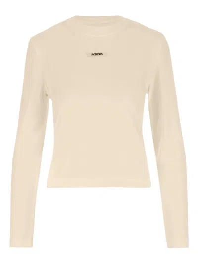 Jacquemus The Grosgrain Logo Top In White