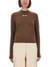 Jacquemus The Grosgrain Long-sleeved Shirt In Brown