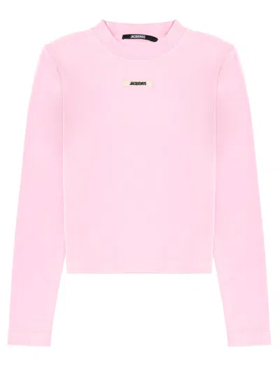 Jacquemus The Grosgrain Long-sleeved Shirt In Pink