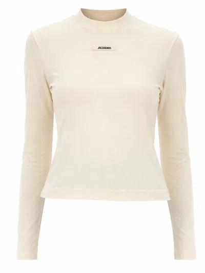 Jacquemus The Grosgrain Long-sleeved Shirt In White