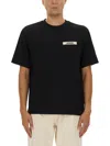 Jacquemus Minimalist Black Short-sleeve Cotton T-shirt With Patch Detail In Black