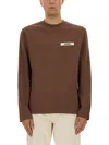 Jacquemus Basic Crew Neck T-shirt With Long Sleeves In Brown
