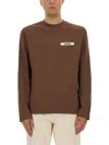 Jacquemus Basic Crew Neck T-shirt With Long Sleeves In Brown