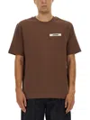 Jacquemus Gros Grain Cotton Crew-neck T-shirt In Brown