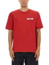Jacquemus Round Neck Short Sleeve T-shirt In Red