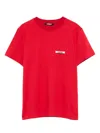 Jacquemus Crew Neck Short Sleeve Tops With Ribbed Detail In Red