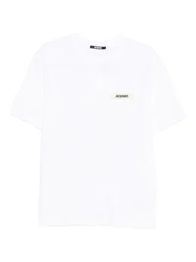 Jacquemus Grosgrain Crewneck T-shirt Short Sleeves In White