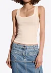 Jacquemus Le Caraco Cotton Jersey Tank Top In Cream