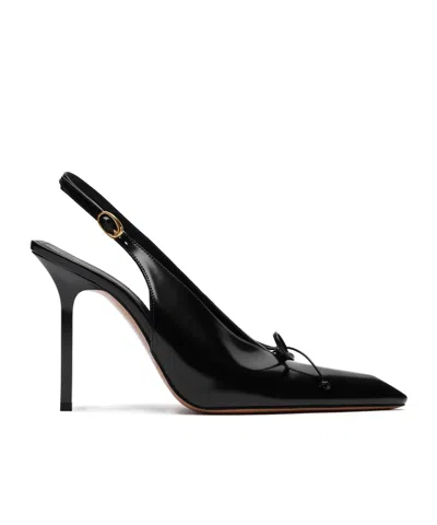 Jacquemus 100mm Les Cubisto H Leather Slingbacks In Black