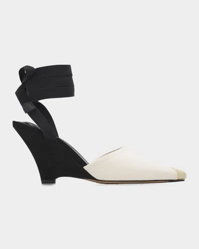 JACQUEMUS THE HIGH ESPADRILLES COLORBLOCKED WEDGE MULES