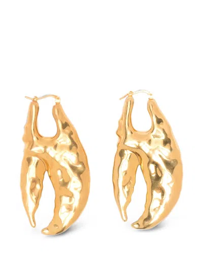 Jacquemus Homard Hoop Earrings Copper Brass Design In Gold