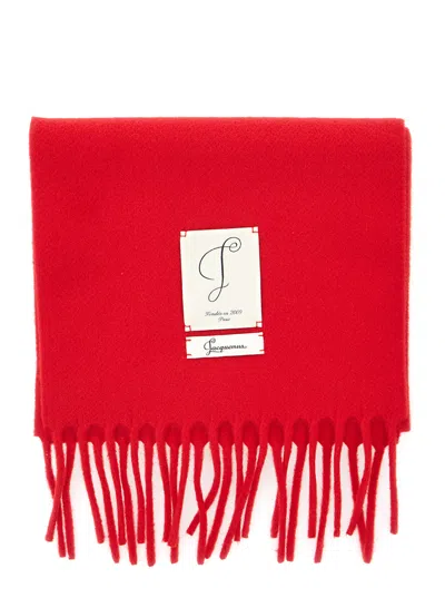 Jacquemus The Horsebit Scarf In Virgin Wool In White