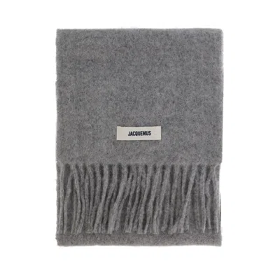 Jacquemus The House Scarf In Gray