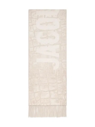 Jacquemus The  Logo-jacquard Fringed Scarf In Neutral