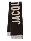 Jacquemus Logo-jacquard Wool Scarf In Brown
