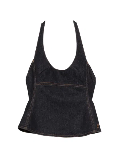 Jacquemus The Lavoir De-nîmes Denim Top In Black