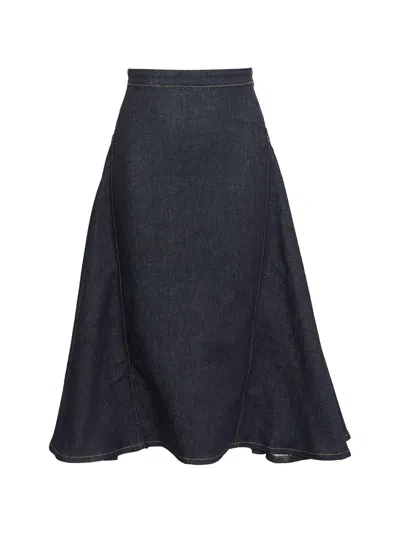 Jacquemus Lavoir De-nmes Denim Skirt In Blue