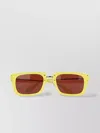 Jacquemus Bold Square Frame Sunglasses With Vibrant Yellow Finish In Burgundy