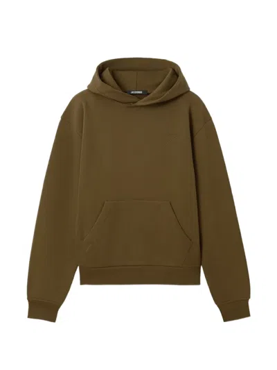 Jacquemus The Logo Long-sleeve Hoodie In Brown
