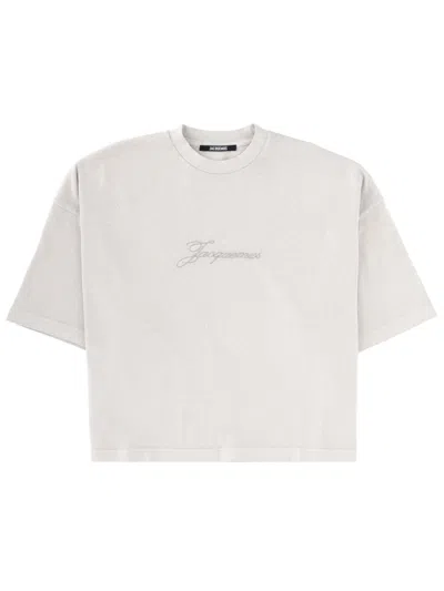 Jacquemus Crew Neck Oversized Short Sleeve Top In White