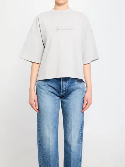 Jacquemus The Logo Tshirt In Burgundy