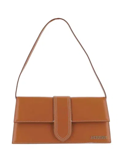 Jacquemus The Long Bambino Leather Flap Crossbody Bag In Brown