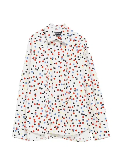 Jacquemus Printed Cotton Batwing Shirt In Multi