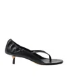 Jacquemus Leather Thong Sandals Stiletto Heel Straps In Black