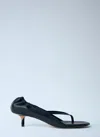 Jacquemus Leather Thong Sandals Stiletto Heel Straps In Black