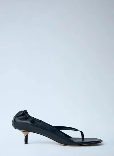Jacquemus Nu Pieds B Open Toe Kitten Heel Sandals In Black