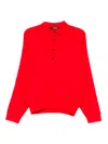 Jacquemus Balloon Wool And Cashmere Polo Sweater In Red