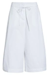 Jacquemus Le Marin High-rise Cotton-poplin Wide-leg Shorts In White