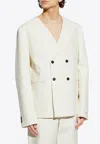 Jacquemus The Marino Double-breasted Blazer In Cream