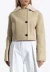 Jacquemus The Marino Double-breasted Shearling Jacket In Cream