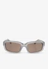 Jacquemus The Marino Rectangular Sunglasses In Gray