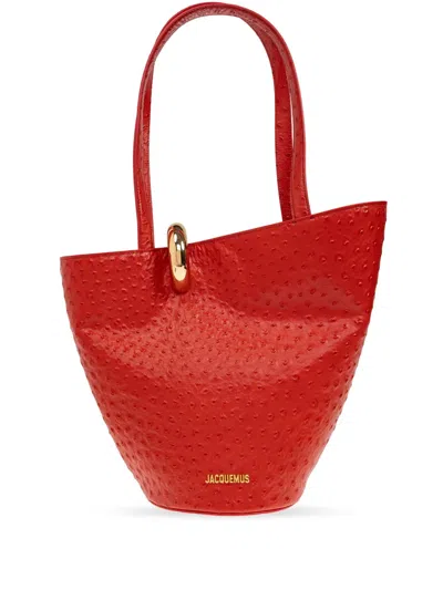 Jacquemus The Medium Bambola Bucket Bag In Red