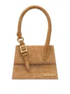 Jacquemus Le Chiquito Moyen Croc-effect Suede Shoulder Bag In Brown