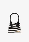 Jacquemus The Medium Chiquito Zebra Print Top Handle Bag In Black