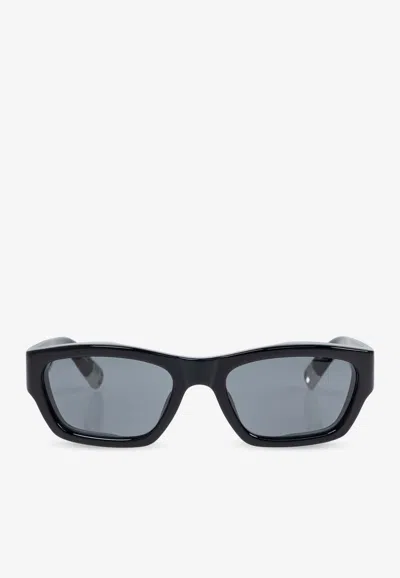 Jacquemus The Meridiano Trapezoid Sunglasses In Gray