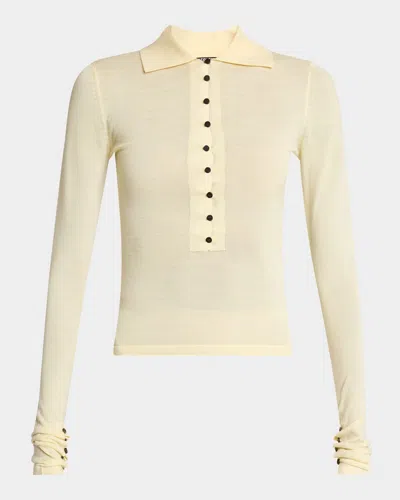Jacquemus The Merino Polo Top In Gray