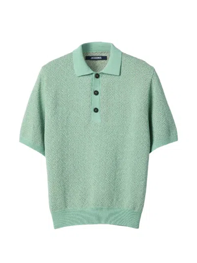 Jacquemus The Miami Knit Polo Shirt In Green