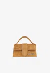Jacquemus The Mini Bambino Suede Top Handle Bag In Beige