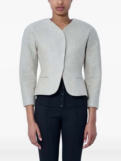 Jacquemus The Mini Ovalo Jacket In Gray