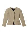 Jacquemus Oval Mini Blazer Jacket With Button Front In Brown
