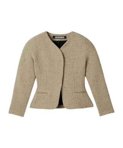 Jacquemus The Mini Ovalo Jacket In Light Brown