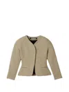 Jacquemus Oval Mini Blazer Jacket With Button Front In Neutral