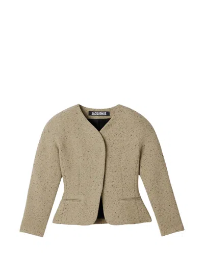 Jacquemus The Mini Ovalo Jacket In Nude